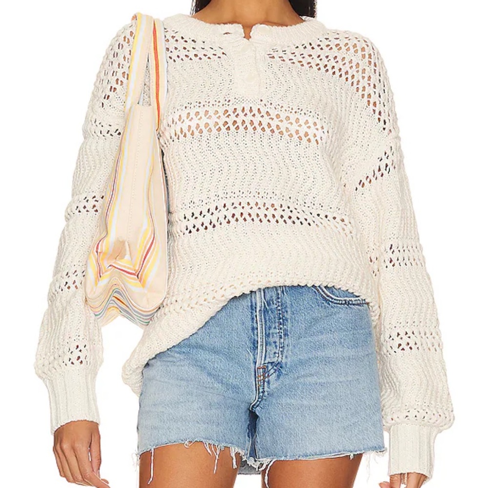 Lovers + Friends Henley Sweater Ivory